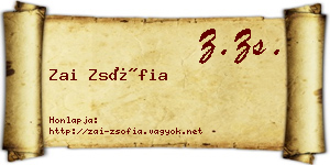 Zai Zsófia névjegykártya