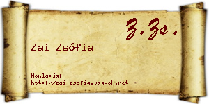 Zai Zsófia névjegykártya