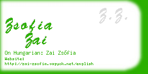 zsofia zai business card